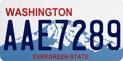 WA license plate AAE7289