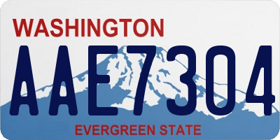 WA license plate AAE7304