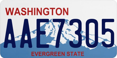 WA license plate AAE7305