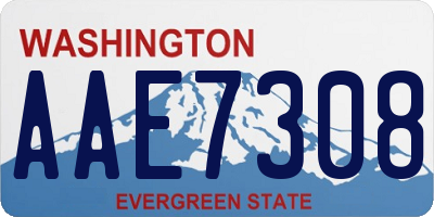 WA license plate AAE7308