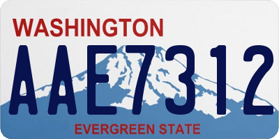 WA license plate AAE7312