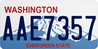 WA license plate AAE7357