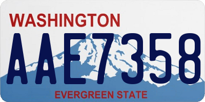 WA license plate AAE7358