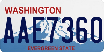 WA license plate AAE7360