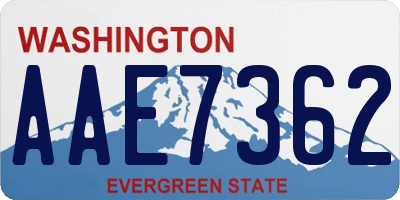 WA license plate AAE7362