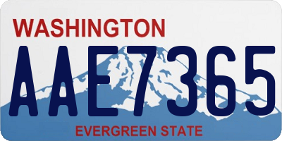 WA license plate AAE7365