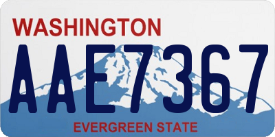 WA license plate AAE7367