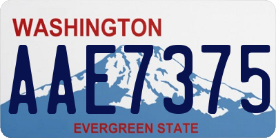 WA license plate AAE7375