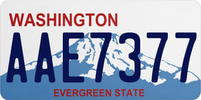 WA license plate AAE7377
