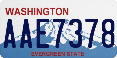 WA license plate AAE7378