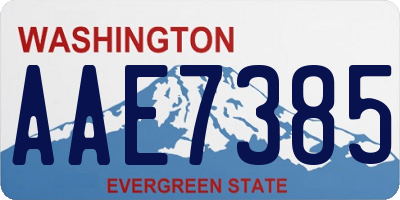 WA license plate AAE7385