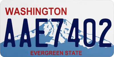 WA license plate AAE7402