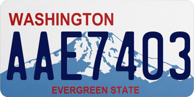 WA license plate AAE7403