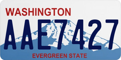 WA license plate AAE7427