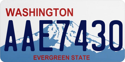 WA license plate AAE7430