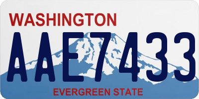 WA license plate AAE7433