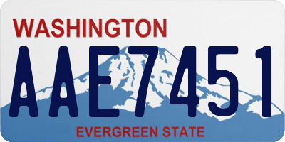 WA license plate AAE7451