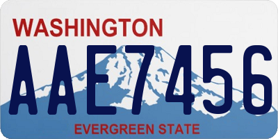 WA license plate AAE7456