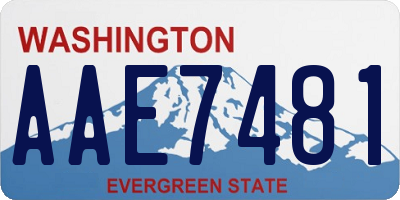 WA license plate AAE7481