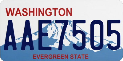 WA license plate AAE7505