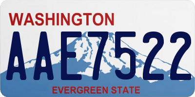 WA license plate AAE7522