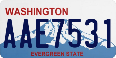 WA license plate AAE7531
