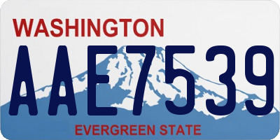 WA license plate AAE7539