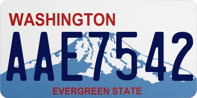 WA license plate AAE7542