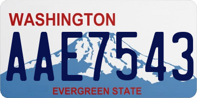 WA license plate AAE7543