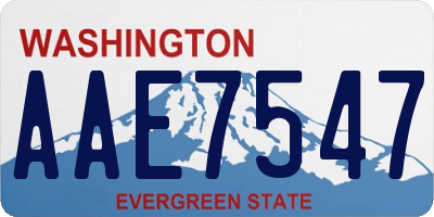 WA license plate AAE7547