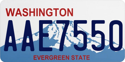 WA license plate AAE7550