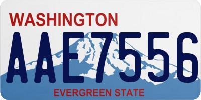 WA license plate AAE7556