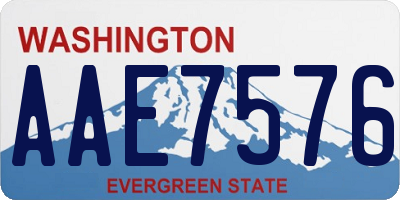 WA license plate AAE7576