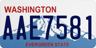 WA license plate AAE7581