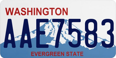 WA license plate AAE7583