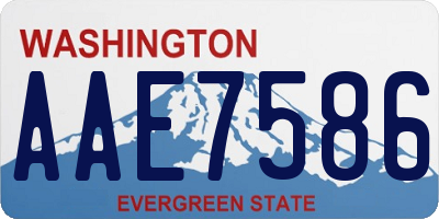WA license plate AAE7586