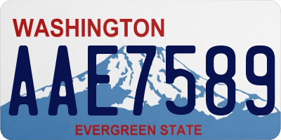WA license plate AAE7589