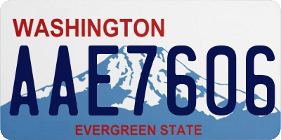 WA license plate AAE7606