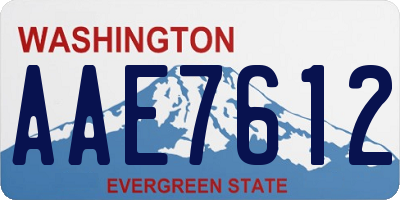WA license plate AAE7612