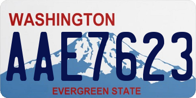 WA license plate AAE7623