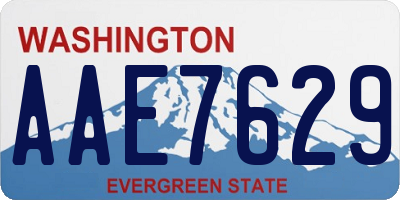 WA license plate AAE7629