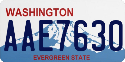 WA license plate AAE7630