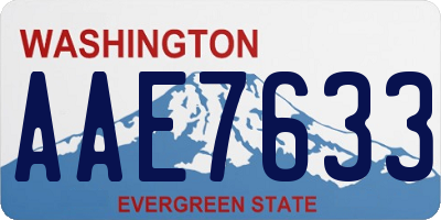 WA license plate AAE7633