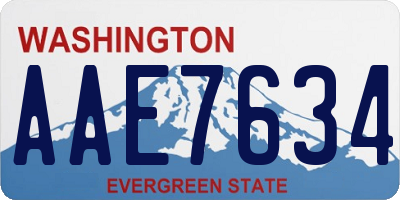 WA license plate AAE7634