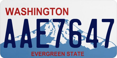 WA license plate AAE7647