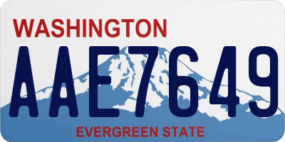 WA license plate AAE7649