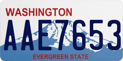 WA license plate AAE7653