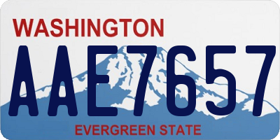 WA license plate AAE7657