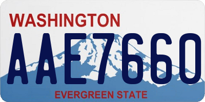 WA license plate AAE7660