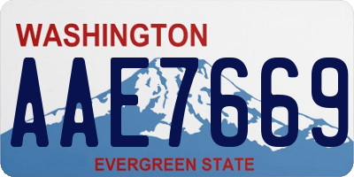 WA license plate AAE7669